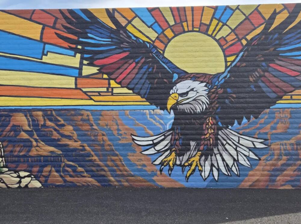 Eagle mural in downtown Holbrook
