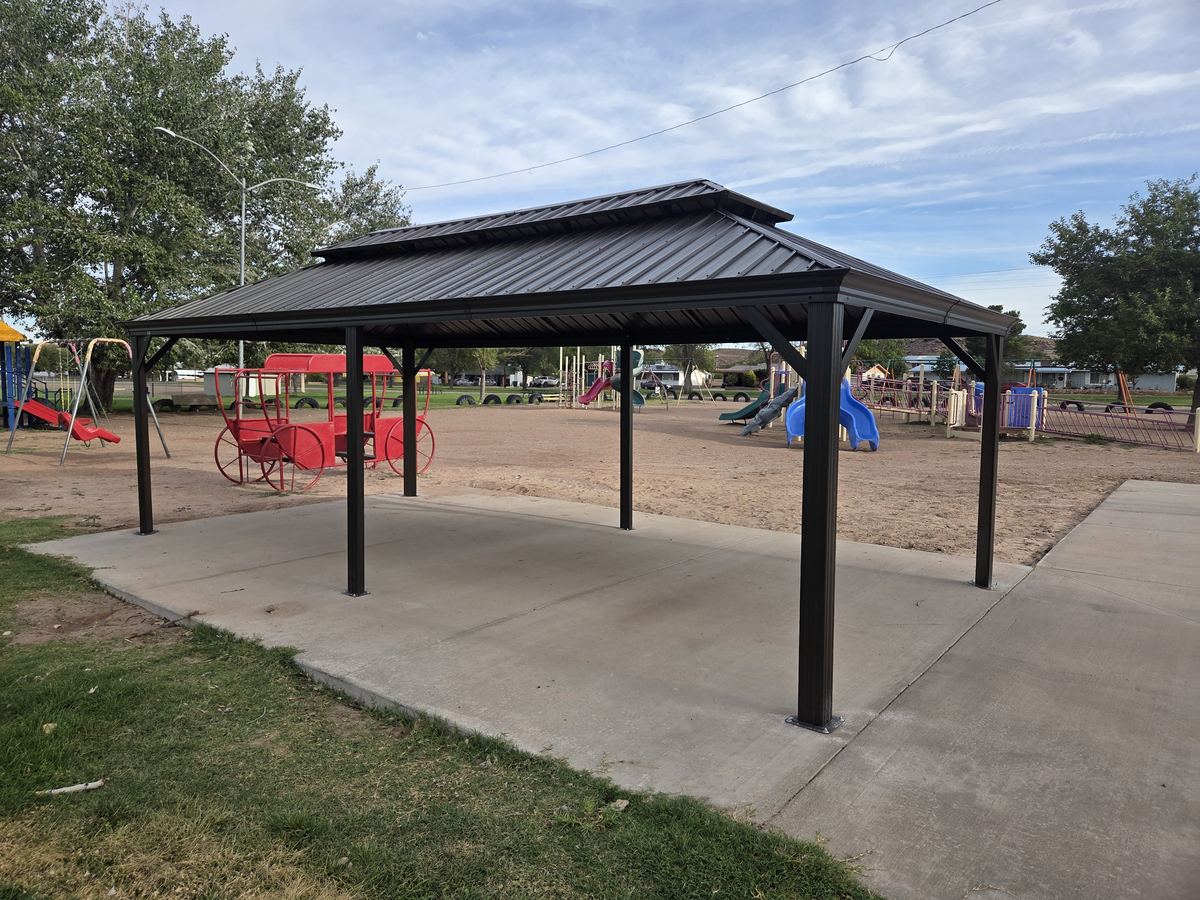 New metal ramada at Hunt Park next to the playground