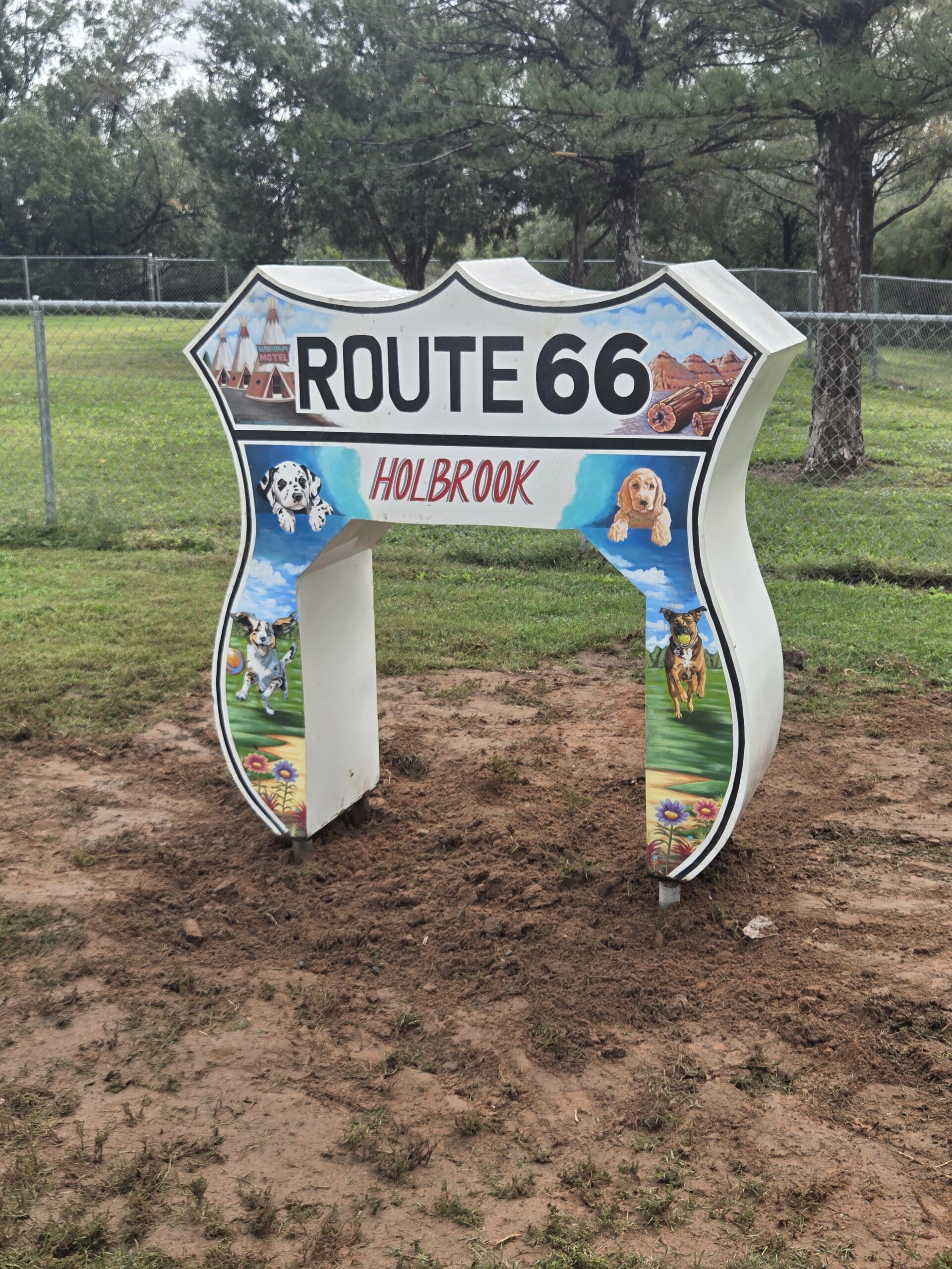 New Route 66 photo sign at a Holbrook dog park